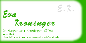 eva kroninger business card